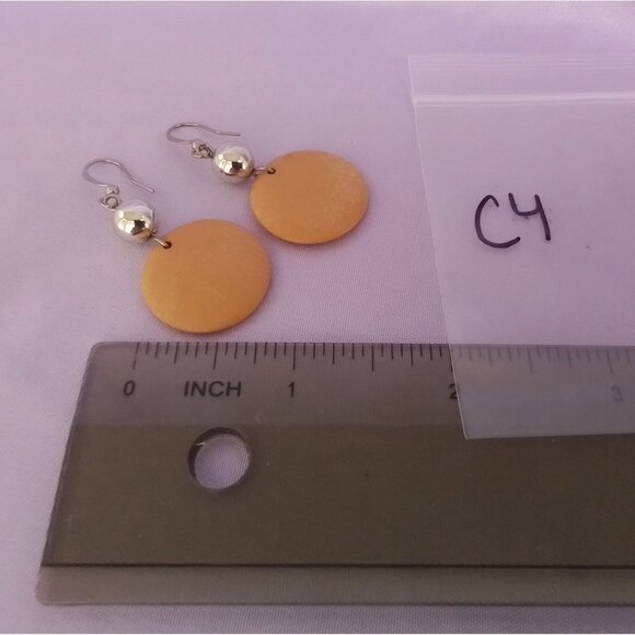 Vintage Disc Earrings With Silver Tone Beads Art Deco - Picture 4 of 4